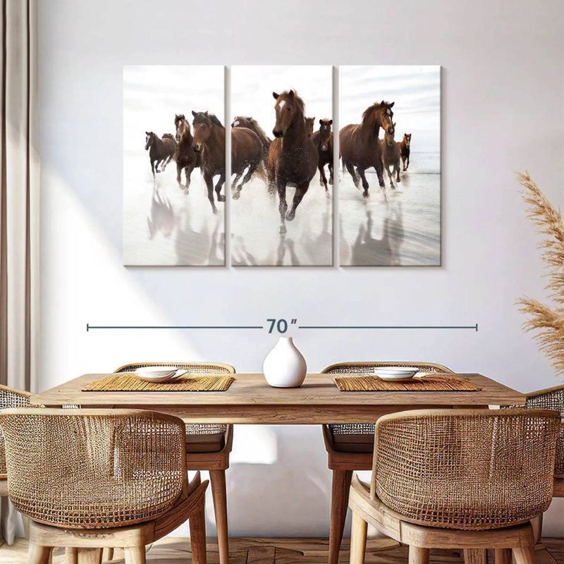 Running Brown Horses, 36" H x 57" W