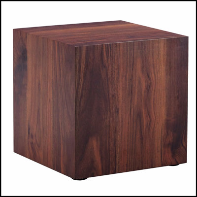16*16*16 Inch Wood Grain MDF Coffee Table - Luxurious Design, Perfect Living Room Accent, Cube Fashion Texture