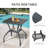 Merlene Powder-Coated Steel Frame Black Patio Side Table, Weather Resistant Outdoor Square End Table