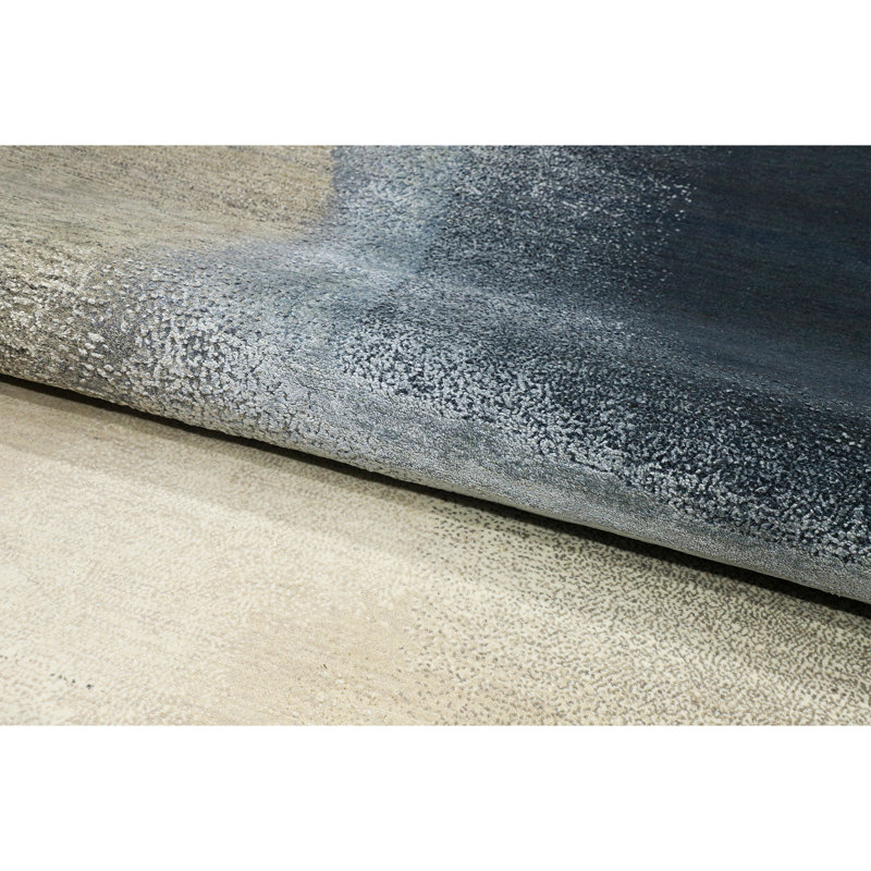 Hand Knotted Abstract Area Rug in Beige/Brown