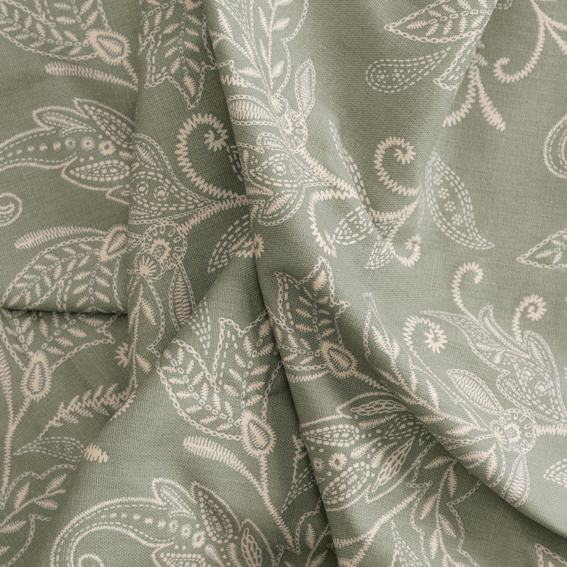 Sanita Cotton Floral Scalloped Window Valance, Sage