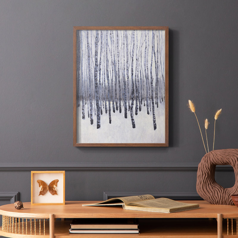 «Bare Trees in Winter II», reproduction encadrée - bois massif, Brun, H 14 po x l 11 po