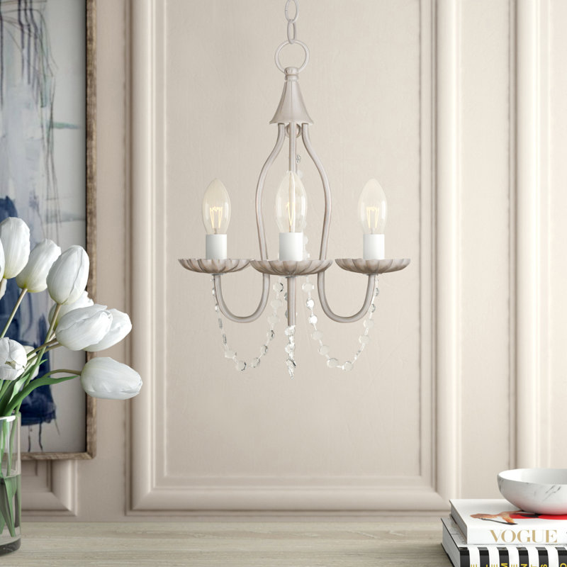 Burvale 3 - Light Candle Style Chandelier, Silver