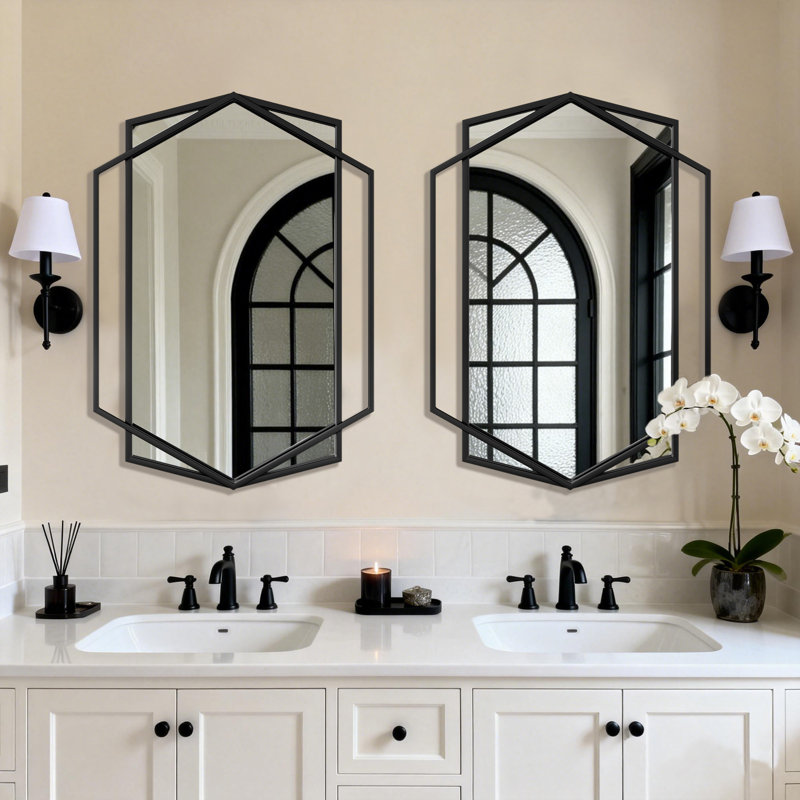 Miroir mural Hexagon, 32 po x 23 po