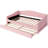 Twin Size Upholstered Daybed In Pink With Flexible Trundle Bed And Modern Soft Fleece Detachable Cart-1016883679-1016883673