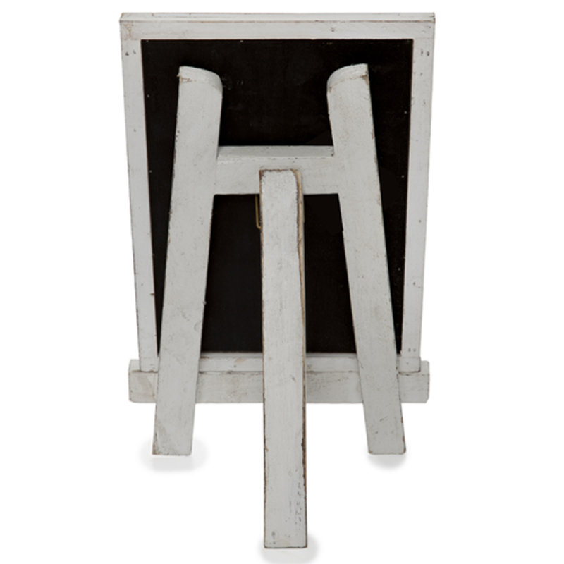 Tableau noir en bois, H 1 pi x l 0,67 pi, Blanc rustique