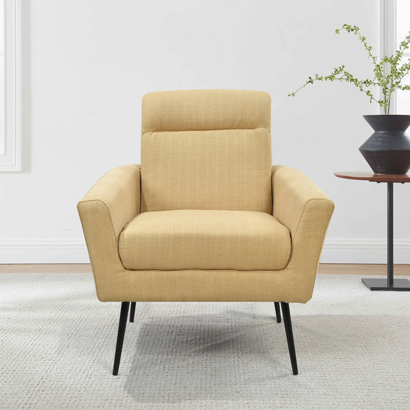 Fauteuil large 30 po Wellesley, Lin jaune