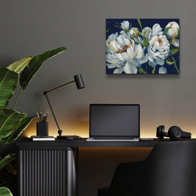 «Peony Season 1 Navy» par Katrina Pete, art mural en verre acrylique