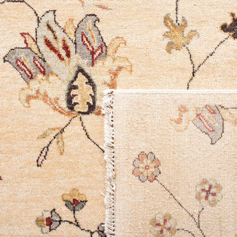 Agra Hand-Knotted Wool Beige/Yellow Area Rug