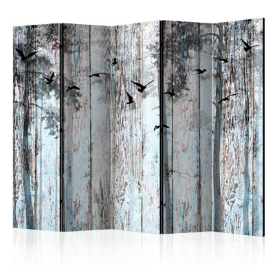 225cm W x 172cm H 5 - Panel Wood Folding Room Divider