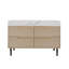 Meuble-lavabo moderne de 90 cm (35,4 po) avec lavabo encastré, comptoir en pierre frittée, bois massif multicouche imperméable, 4 tiroirs de rangement, autoportant/fixation murale-531622010