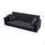 Canapé double pliable de 71 pouces, de style rétro américain, fabriqué en velours noir, idéal pour les petits salons, les chambres et les bureaux.