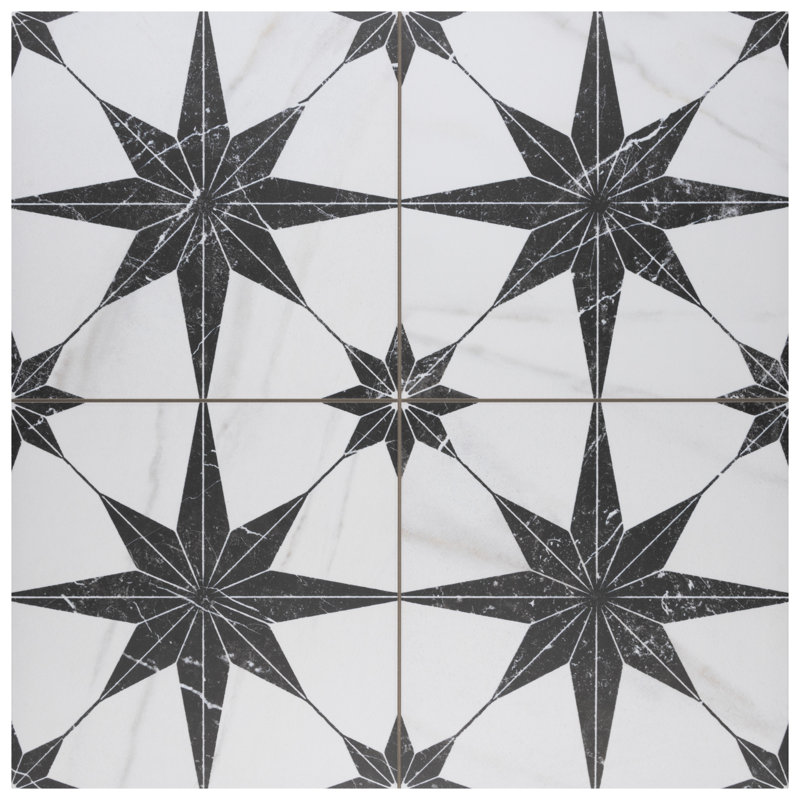 Merzoni 18" x 18" Porcelain Patterned Wall & Floor Tile