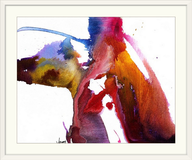 «Frioucheburg Flow XXI» par Jonas Gerard - impression d'art graphique, H 24 po x l 28 po x P 1 po, Cadre blanc