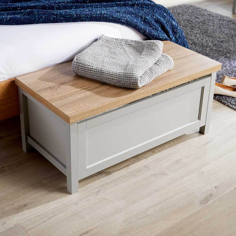 Spratt Storage Ottoman Bench Chest, Grey/Oak