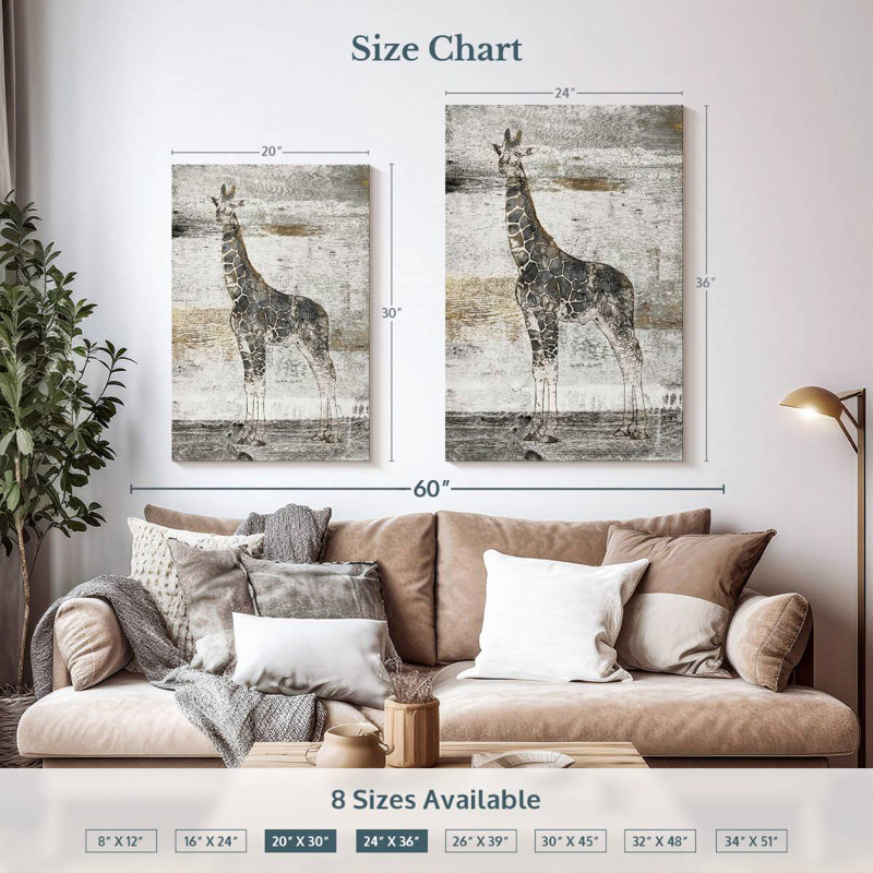 Brampt Giraffe Stare, 36" H x 24" W