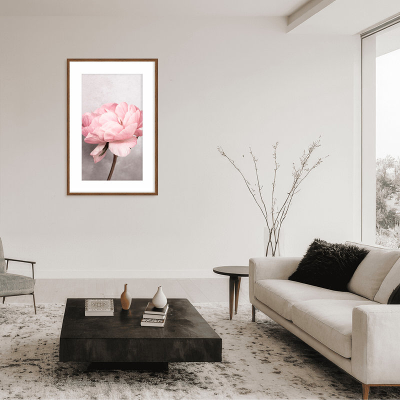 Nature Inspired Peony by  - Picture Frame Photograph on Paper, 24" H x 16" W x 1.125" D, Framed Print, Black