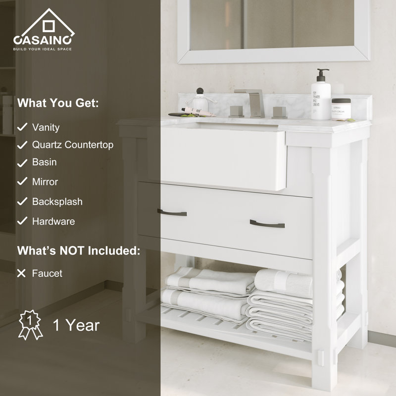 Meuble-lavabo 36 po blanc avec miroir