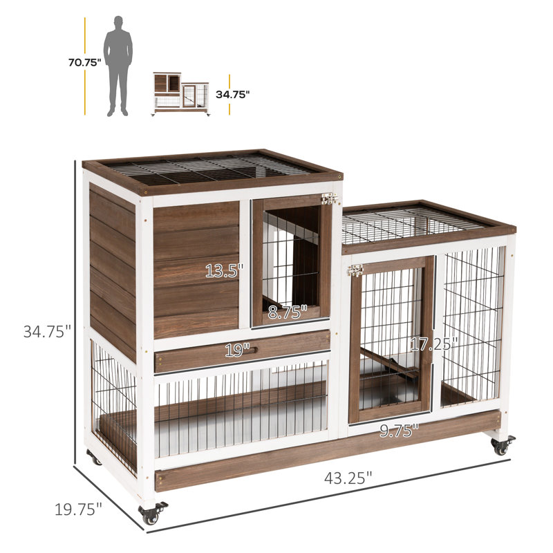 Cage à lapin surélevée en bois