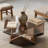 ound Coffee Table with Glass Top