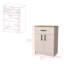 Armoire pour garde-manger Netal, cuisine, ivoire / chêne naturel