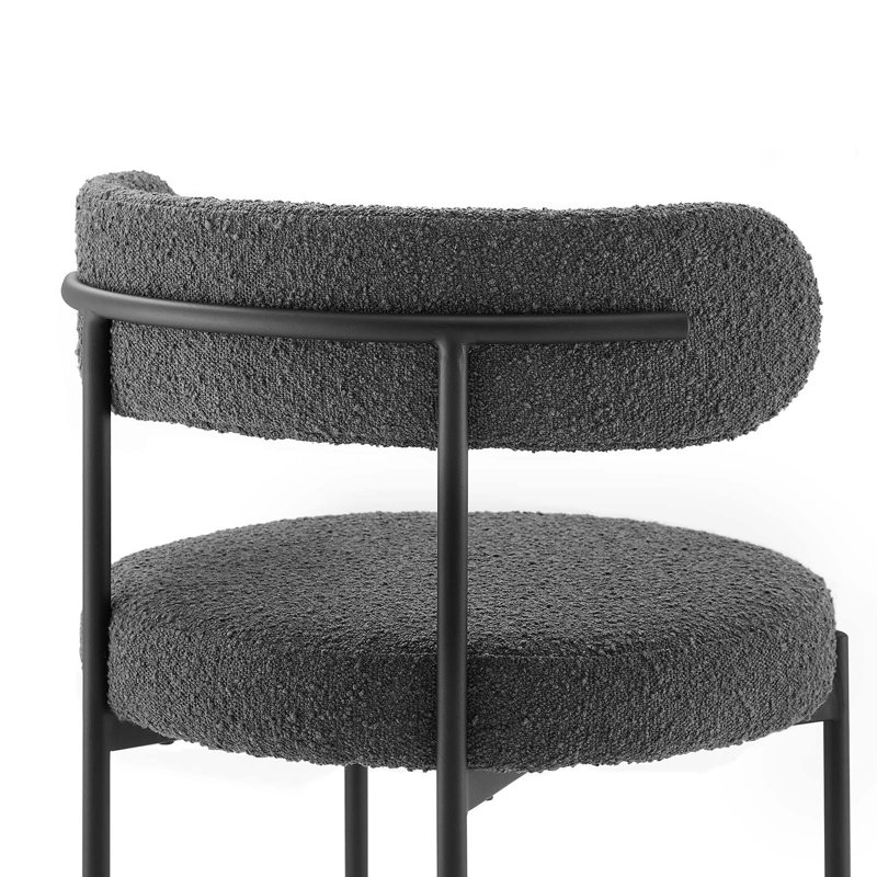 Modway Albie Fabric Dining Chairs, Charcoal, Black