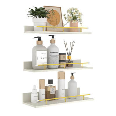 16 Inch White Floating Shelves