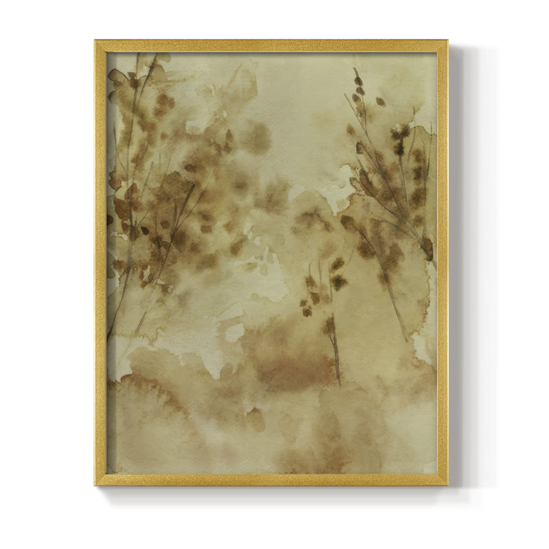 «Yellow Memory II», reproduction encadrée - bois massif, H 15 po x l 12 po, Doré