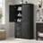 Tall And Wide Storage Cabinet With Doors For Bathroom/Office, Three Drawers-1045119103