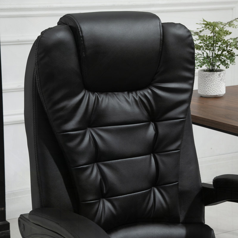 7-Point Vibrating Massage Office Chair High Back Executive Recliner Lumbar Support Footrest Reclining Back Adjustable Height