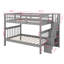Full Over Full Size Bunk Bed, Convertible To 2 Platform Beds, Solid Wooden Bunk Bed With Storage Staircase, Safety Guardrails-1370688510