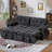 Pull-Out Sleeper Sofa, Convertible Fabric Sofa Bed With Tufted Cushions, Easy Assembly, Space-Saving Design-119966325