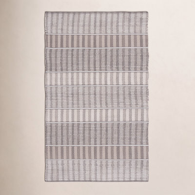 Hand-Woven Geometric Cotton Rug