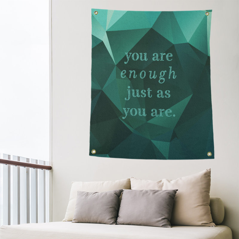 Tapisserie «Polyester You Are Enough» en polyester, H 59 pi x l 50 po, Vert émeraude