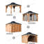 Hardtop Wood Gazebo 10'X10' For All Weather, With Double Metal Roof, Heavy Duty Wooden Frame, Net, And Curtain, Permanent Building For Patio, Deck, Backyard, Lawn, And Garden