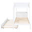 Lit superposé Twintwin avec bureau et rangement en blanc - Élégant mobilier de chambre à coucher avec rangement fonctionnel, bureau, lit gigogne simple