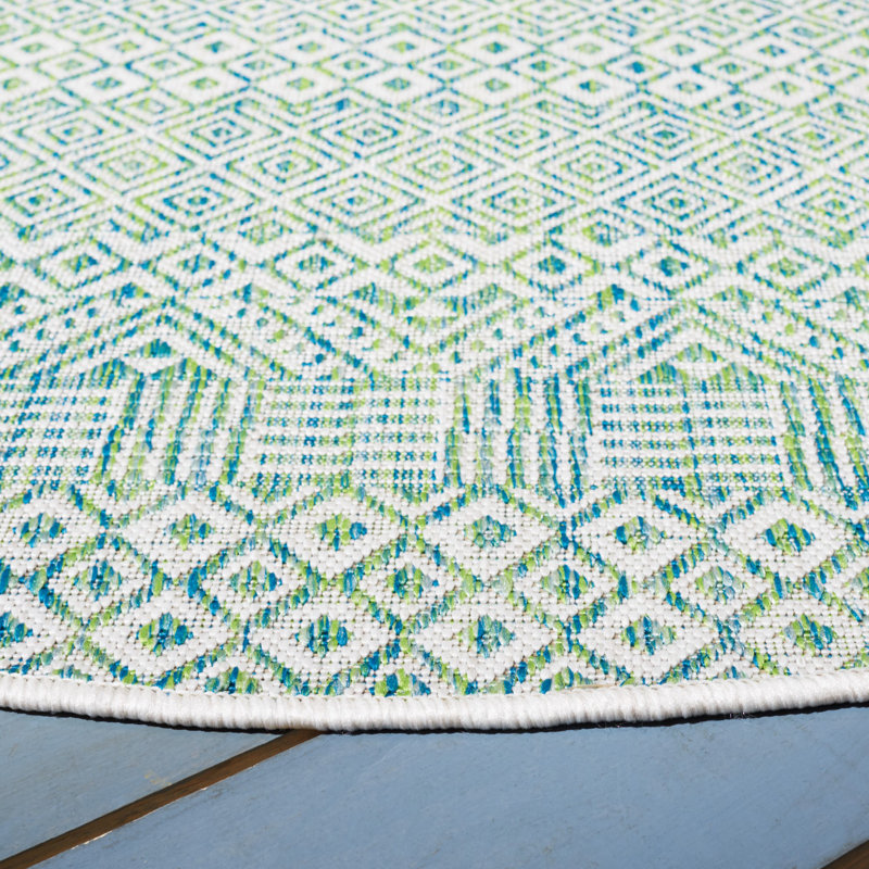 Tapis intérieur / extérieur vert Elio, Tapis de couloir 2 pi 3 po x 6 pi 7 po