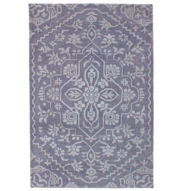 Tapis gris foncé noué à la main One-of-a-Kind Barthelmess