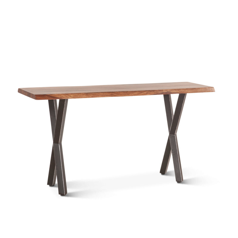 Elliston 58" Console Table In Sheesham And Matte Black Iron