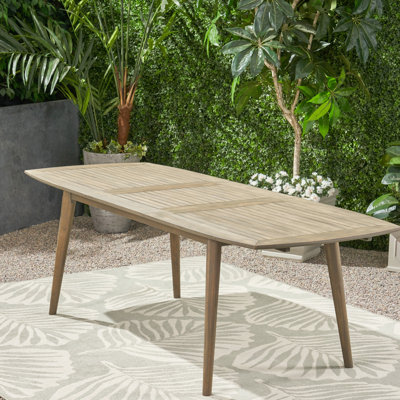 Grey Outdoor Table Made Of Wood, Expandable - Rustic Style With Modern Appeal Wood Dining Table, Weather- & Stylish