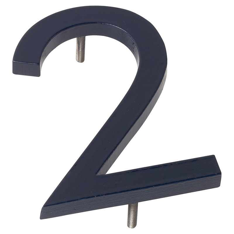Numéro de maison à fixation flottante 16 po, 2, Bleu marine