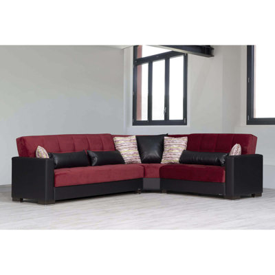 PrimeNest NimbusFlow Collection Upholstered Convertible Sectional with Storage
