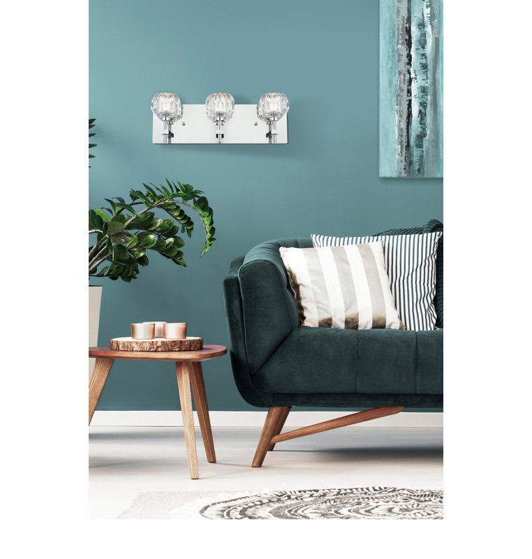 Applique murale en fer Kington, Chrome chrome, 3, H 6 po x l 18 po x P 6 po