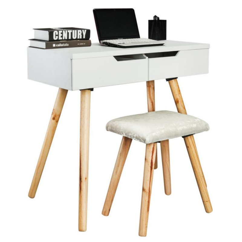 Ensemble de coiffeuse avec tabouret et miroir