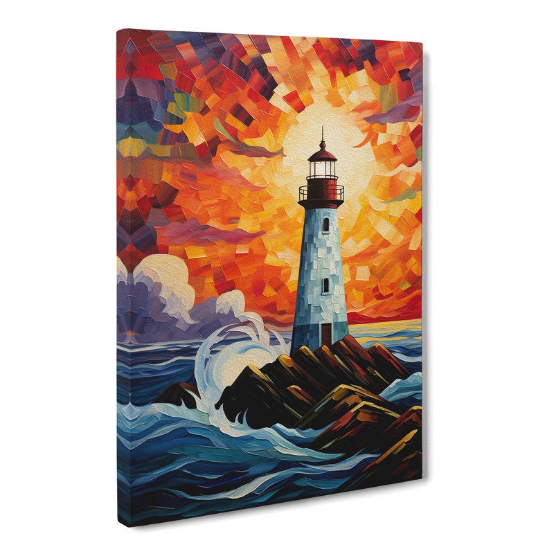Lighthouse Orphism No.2 - Wrapped Canvas Print, 76cm H x 50cm W x 3cm D