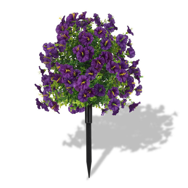1 paquet de fleurs artificielles pour l'extérieur, arbustes résistants aux rayons UV, plantes, fausse fleur, verdure pour cuisine de bureau, décoration de jardin