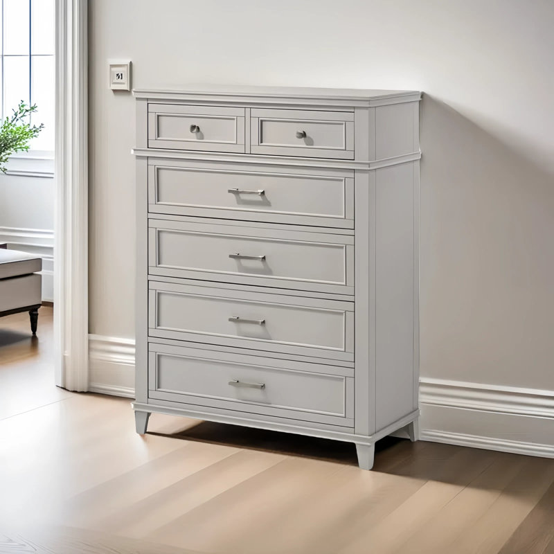 Commode 5 tiroirs, Gris