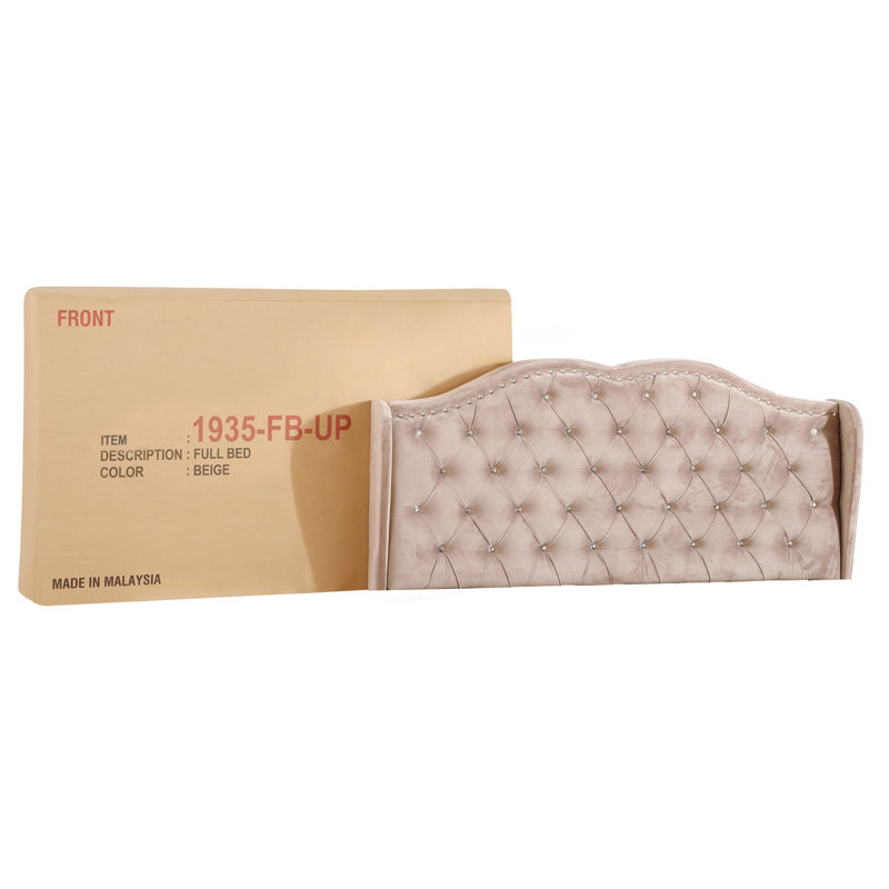 Lit double tapissier transitionnel, Beige