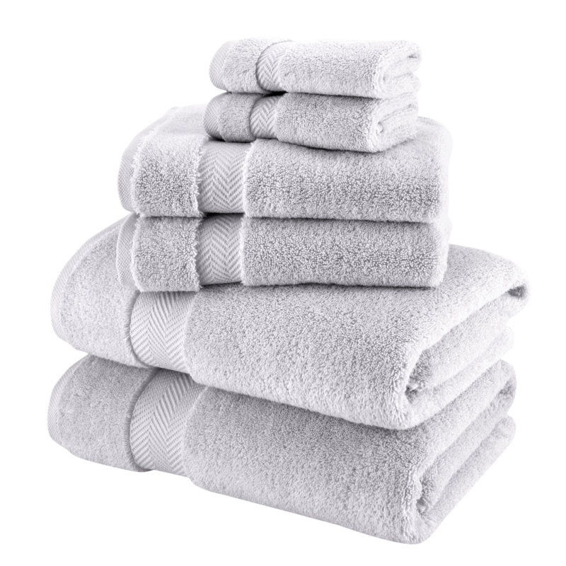 Ensemble de serviettes en coton turc 6 pièces Hammack, Gris clair