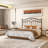 Arched Design Metal Headboard with Adjustable Height Metal Pads & Unique Ball-Adorned Slats